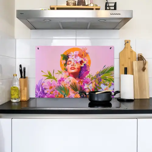Vrouw - Abstract - Cirkel - Bloemen Inductie beschemer met haakjes klein -sfeer2