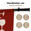 Wijnglazen - Silhouetten - Wit Wandkleed katoen klein -sfeer2