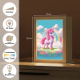 Unicorn - Meisjes - Bloemen - Regenboog - Eenhoorn Light Box met kabel (Kinderlampje) klein -USP_websiteoverzichtDE