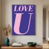Love - Blauw - Valentijn Textielframe zwart klein -sfeer1