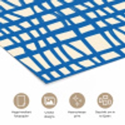 Ruitpatroon - Blauw - Crème poster papier klein 62 -closeup_NL