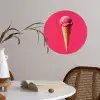 Schepijs - Roze - Hoorntje Wandcirkel behangsticker klein -sfeer3