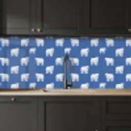 IJsbeer - Patroon - Blauw keuken achterwand 2 middel 871 -sfeer1