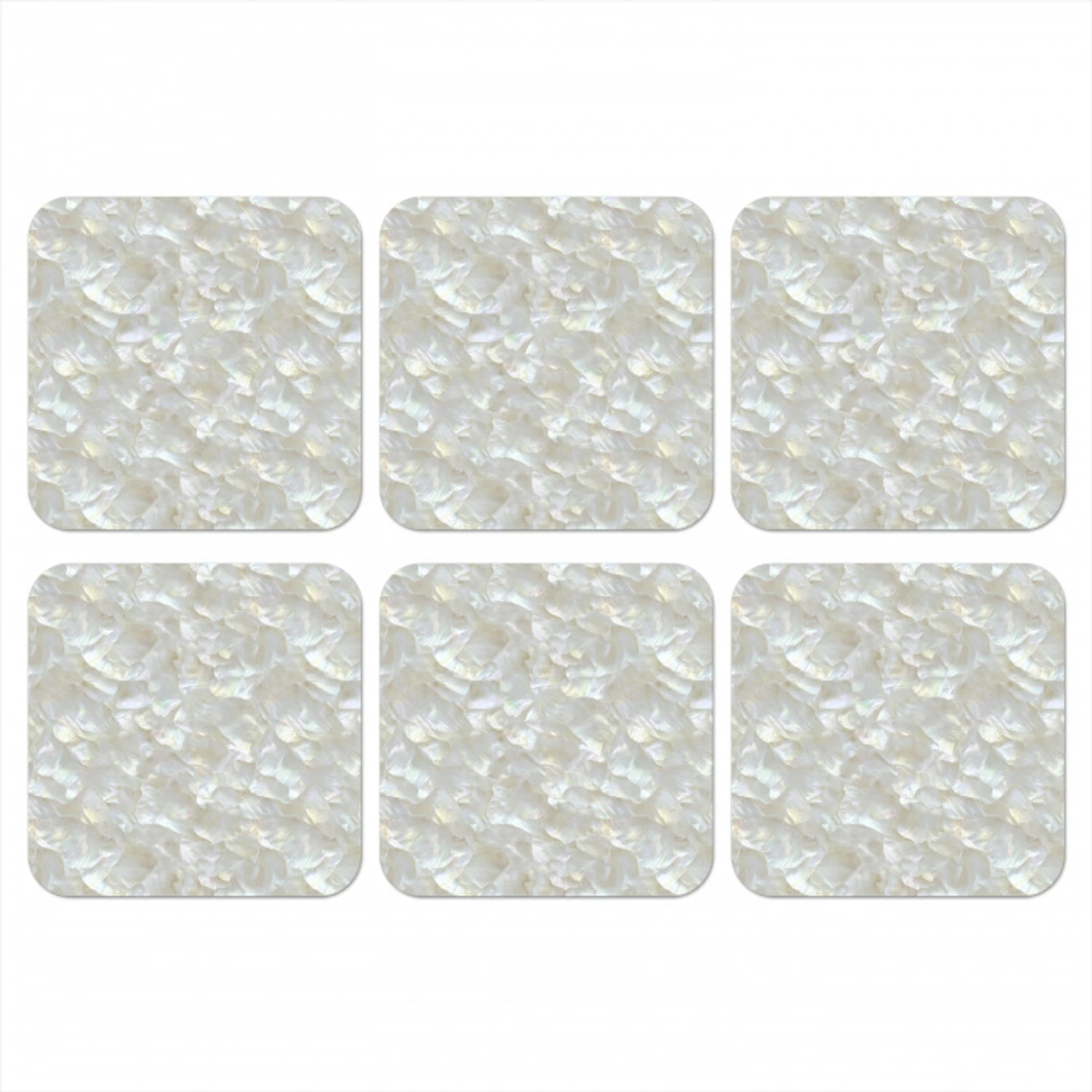 Parelmoerglans - Wit - Schelp onderzetter kurk middel 366 -3d