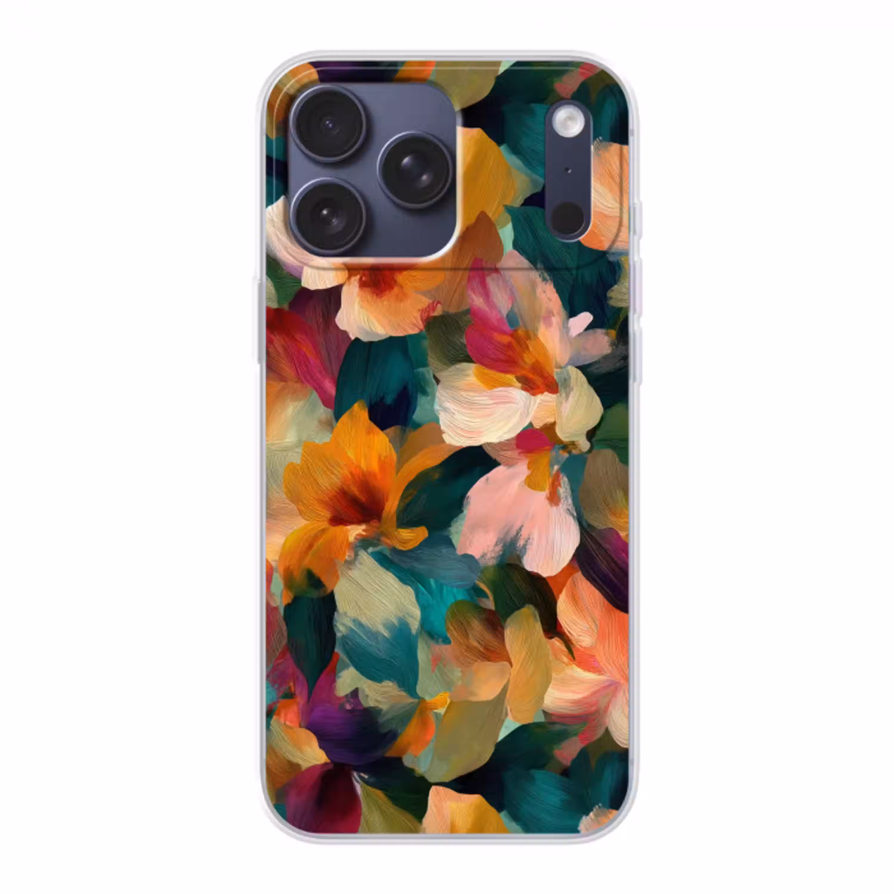 Harmonieus - Abstracte bloemen - Warme tinten Telefoonhoesje iPhone 17 Pro Max klein -3d