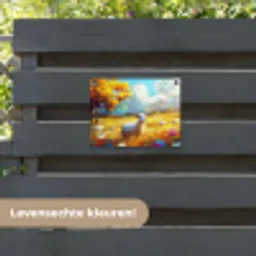Schaap - Weide - Bloemen tuinposter los doek klein -sfeer3