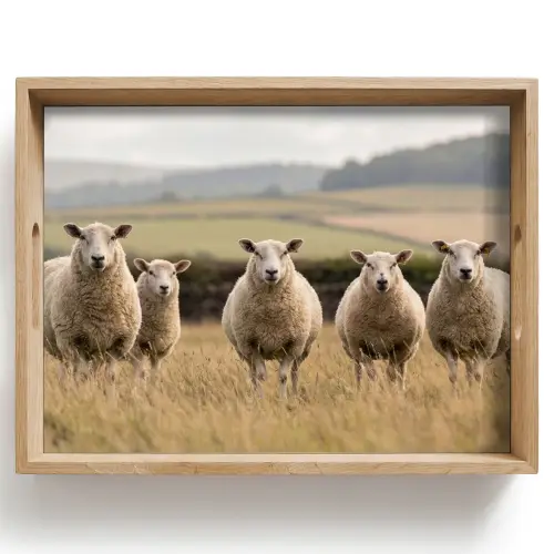 Schapen - Weidenlandschap - Heuvels Dienblad Rechthoek middel -z3d_shopping