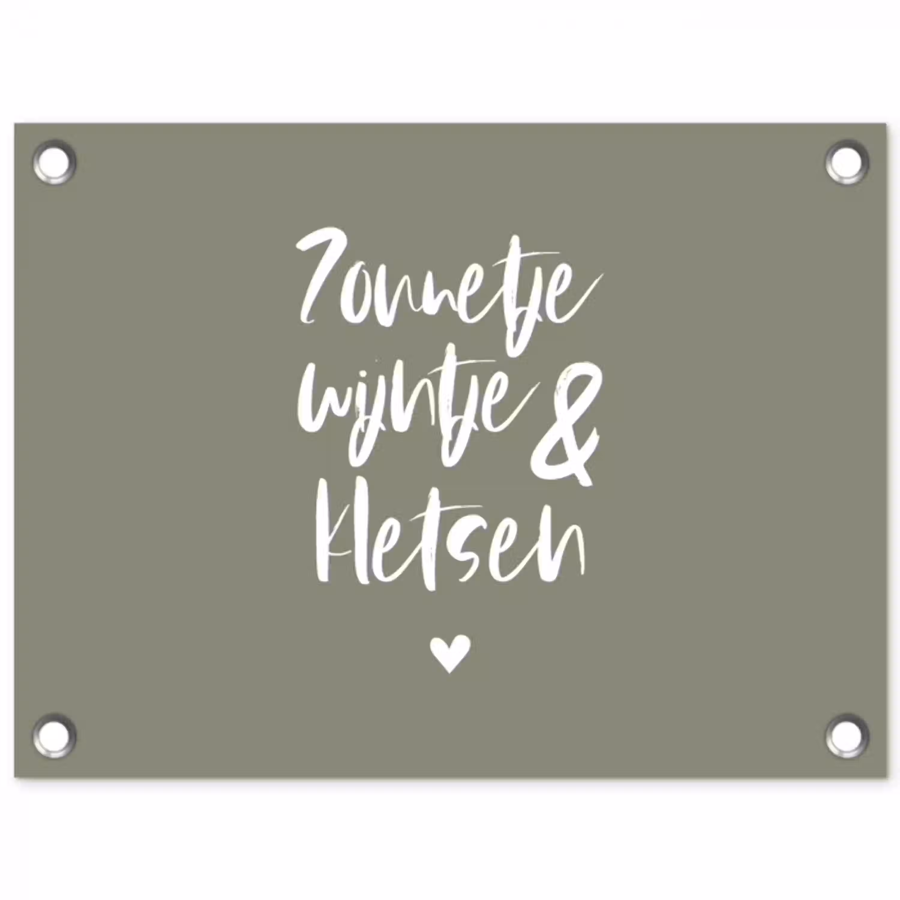 Zomer - Tekst - Zonnetje, wijntje & kletsen - Quotes tuinposter los doek klein -3d