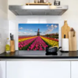 Tulpen - Holland - Molen - Kleurrijk Inductie beschemer met haakjes klein -sfeer2