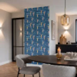 Zwemsters- Retro - Blauw Behang Vinyl klein 1060 -sfeer3