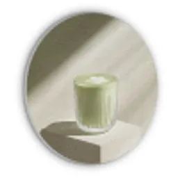 Matcha - Glas - Groen - Minimalistisch Akoestische PET Vilt - Rond klein -3d