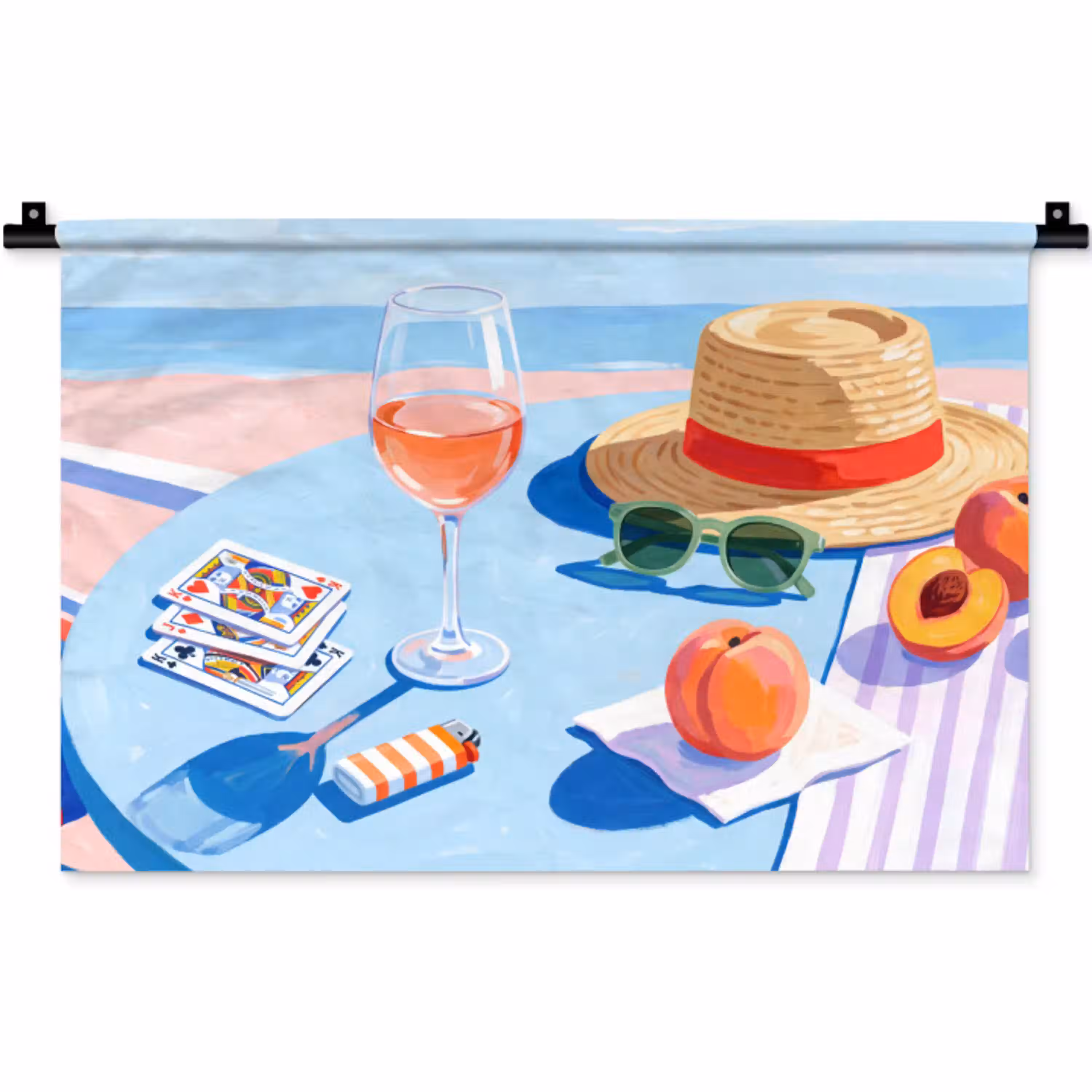 Strand - Picknick - Zomer Wandkleed katoen klein -zz3d