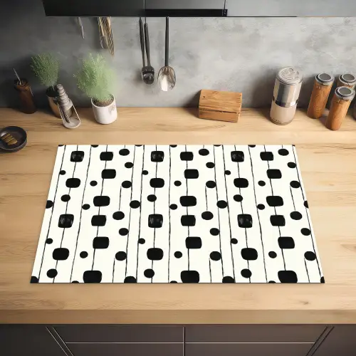 Grafisch - Modern - Zwart Inductie beschermer vinyl 3mm klein 276 -sfeer5