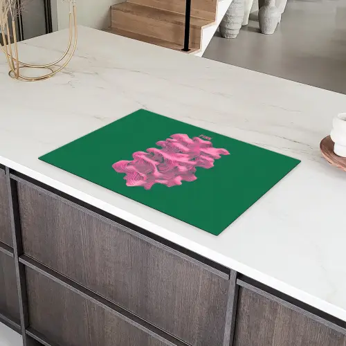 Abstract - Pink - Lijnen - Groen Inductie beschermer vinyl 3mm klein -sfeer8