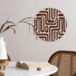 Abstract - Patroon - Bruin Wandcirkel kunststof plaat 5mm dik klein 188 -sfeer4
