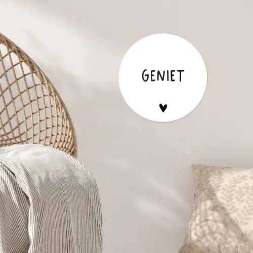 Spreuken - Geniet - Quotes Wandcirkel behangsticker klein -sfeer4