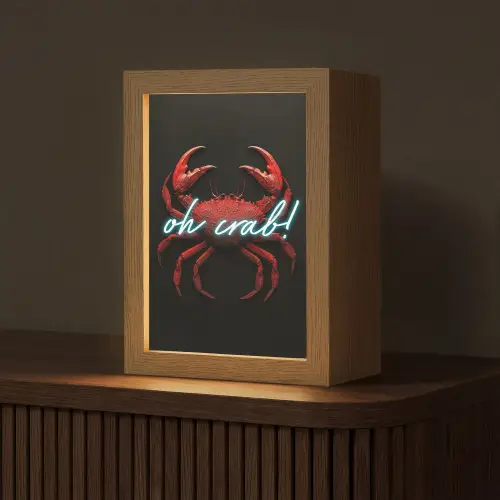 Krab - Rood - Neon - Quote Light Box met kabel (Tafellamp) klein -z3d_website