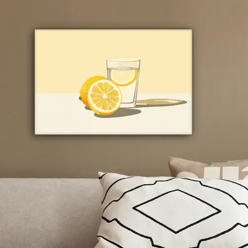 Glas - Citroenschijfjes - Geel canvas 2cm klein -sfeer3