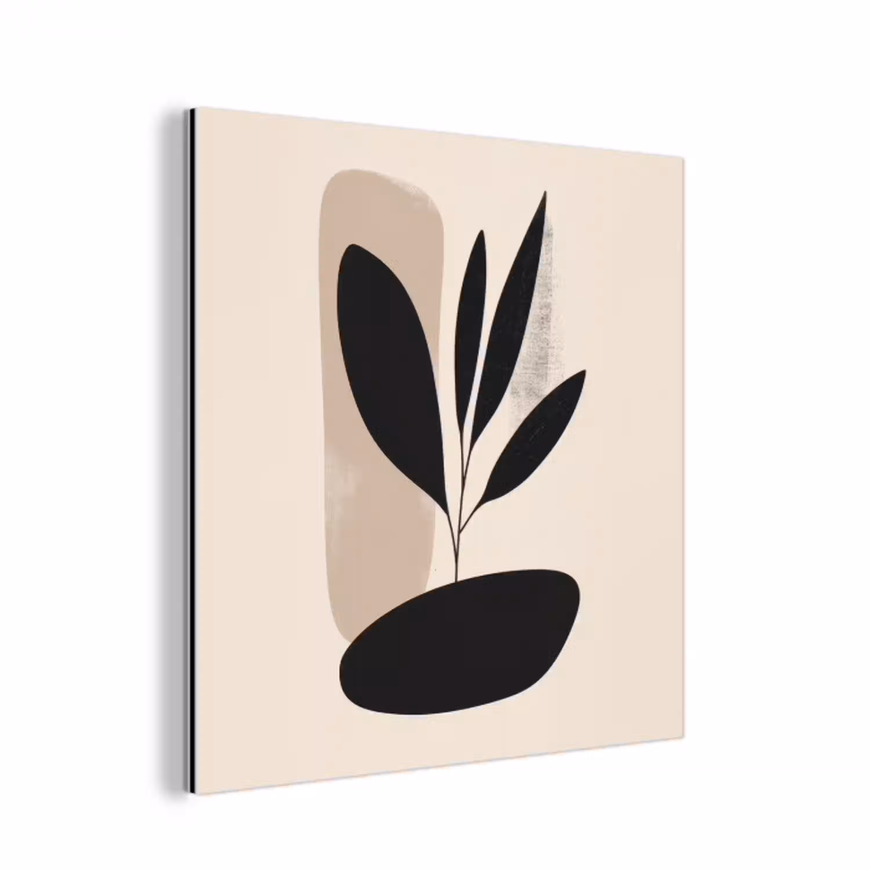 Plant - Beige - Japandi aluminium wit klein -3d