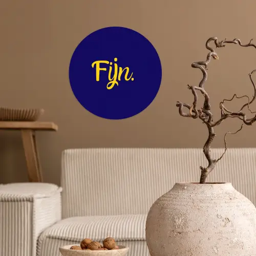 Blauw - Geel - Fijn Wandcirkel behangsticker klein -sfeer1