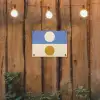 Cirkels - Symmetrisch - Wit - Blauw- Geel tuinposter los doek klein -sfeer1
