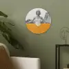 Sinaasappel - Eiffeltoren - Vrouw Akoestische PET Vilt - Rond klein -sfeer2