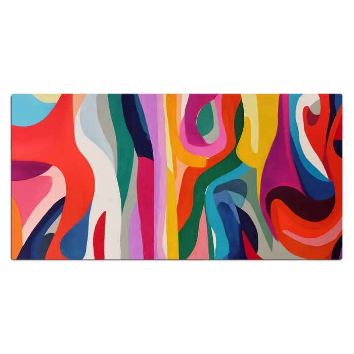 Abstract - Kleurrijk - Golven - Lijnen Muismat XXL klein -3d_leeg