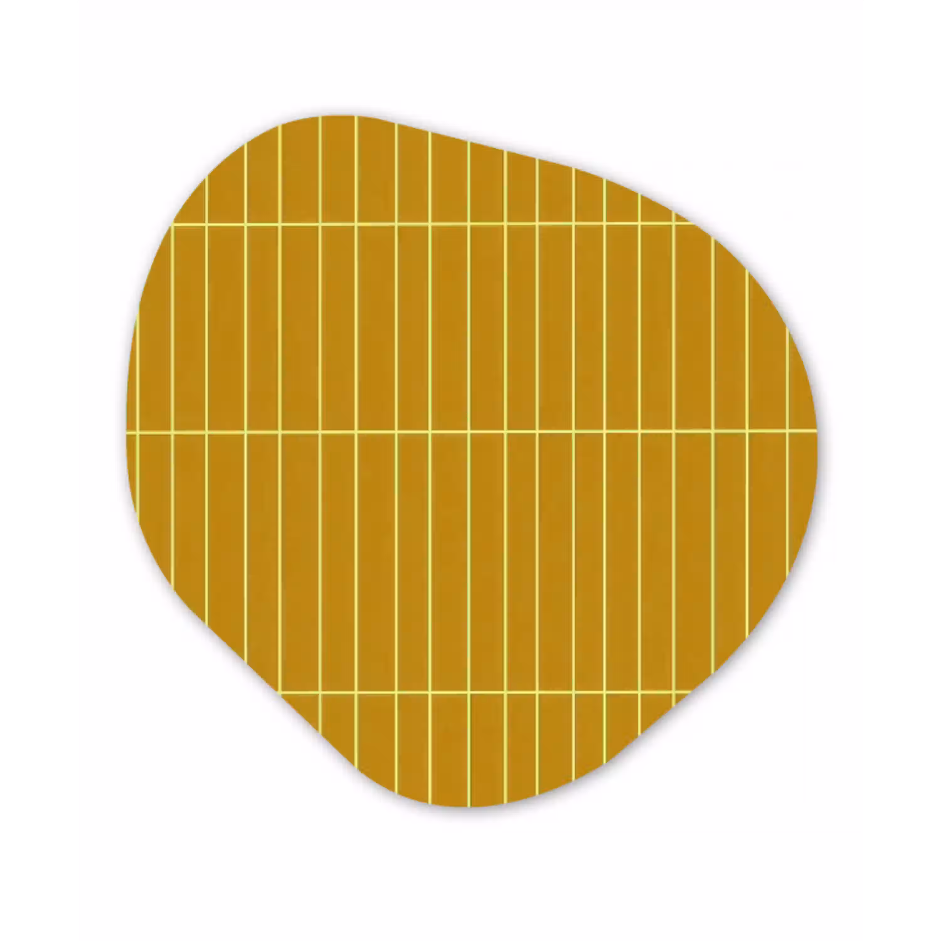 Tegels - Verticaal - Mosterdgeel Wandcirkel Organisch Aluminium middel 851 -3d