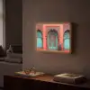 Lantaarn - Deur - Turquoise Light Box met batterij (Wandlamp) middel -sfeer1