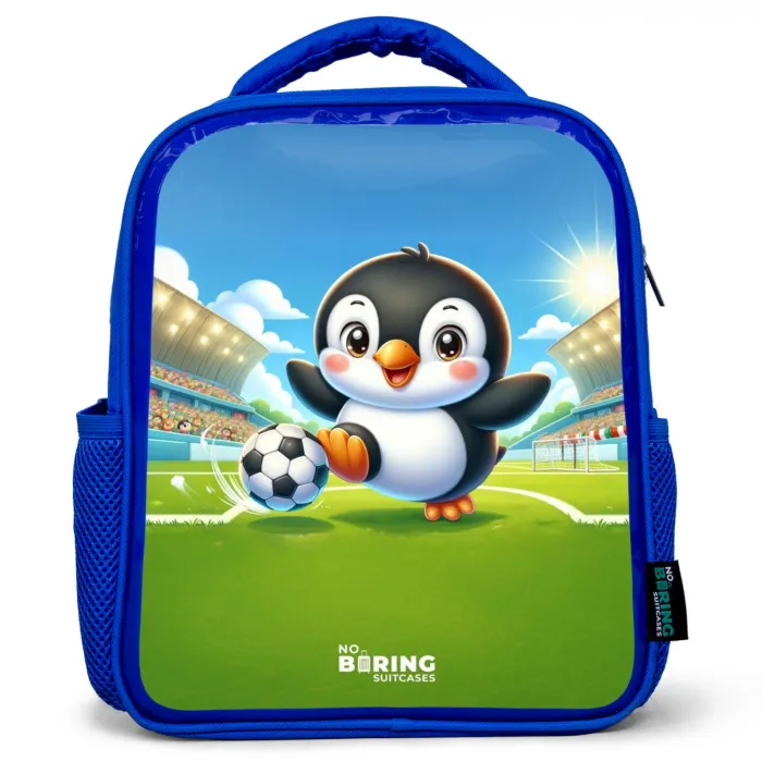 Penalty pinguïn Kinderrugzak - Blauw middel -3d