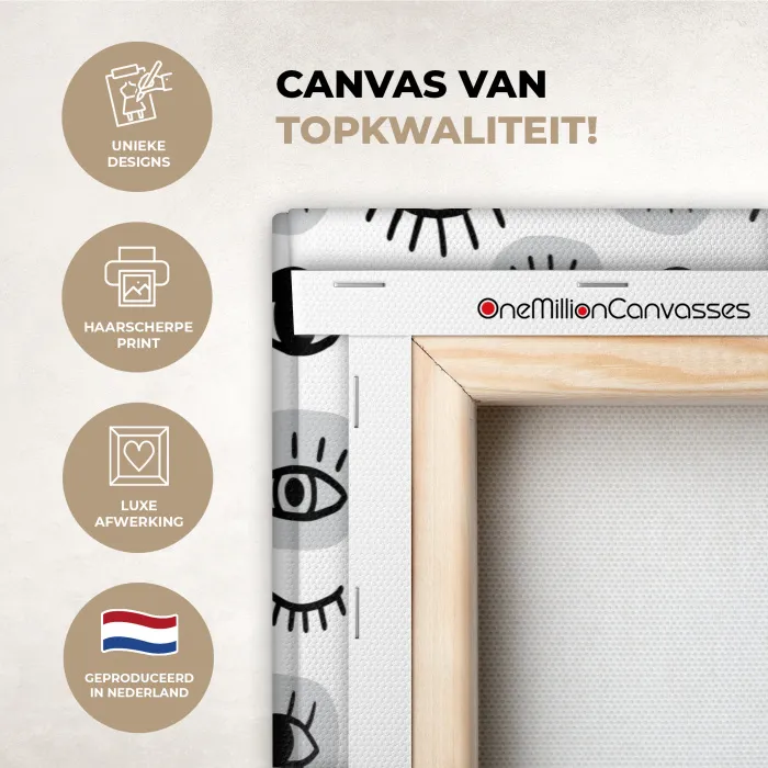 Ogen -  Gestileerd - Expressief canvas 2cm xxl 828 -sfeer2