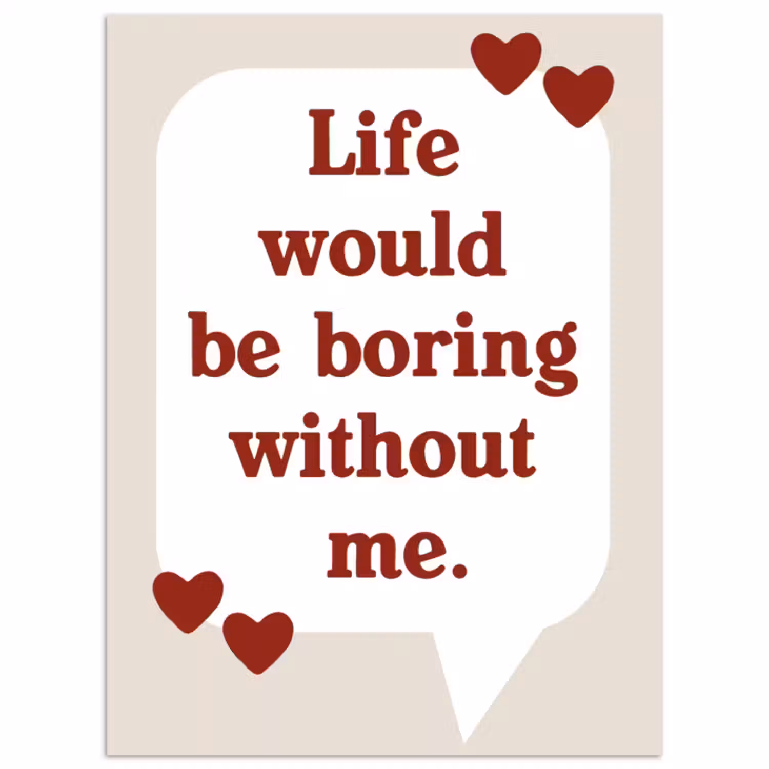 Poster – Quote - Tekstballon - Hartjes
