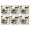 Fiets - Pastelkleuren - Bloemen onderzetter kurk middel -3d