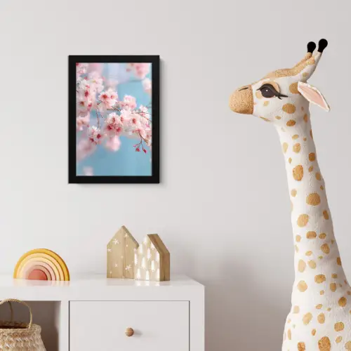Takken - Bloesems - Roze fotolijst zwart zonder passe partout klein -usfeer4_kinderkamer