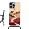 Heuvels - Palmbomen - Abstract Hoesje iPhone 16 Pro Max met koord klein -3d