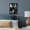 Paard - Sport - Zwart - Wit fotolijst zwart zonder passe partout klein -sfeer3