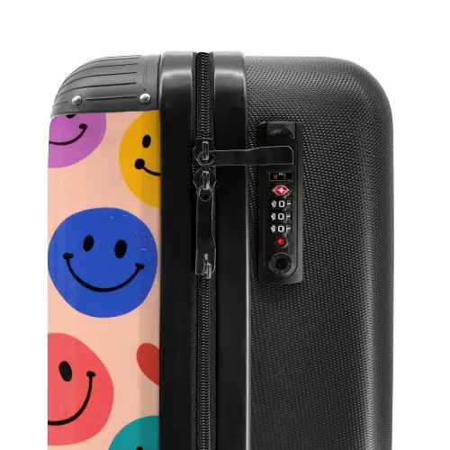 Patroon van kleurrijke smiley's NBS - Handbagage koffer - Kinderen Unisex middel -slot