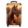 Bruin paard in weiland NBS - Handbagage koffer - Unisex middel -productfoto_recht