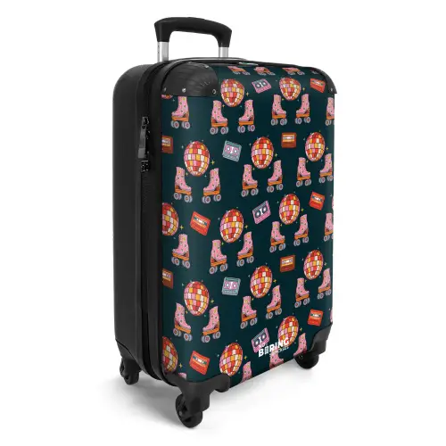 Retro disco 70s patroon kleurrijk NBS - Handbagage koffer - Volwassenen Unisex middel -productfoto_3d
