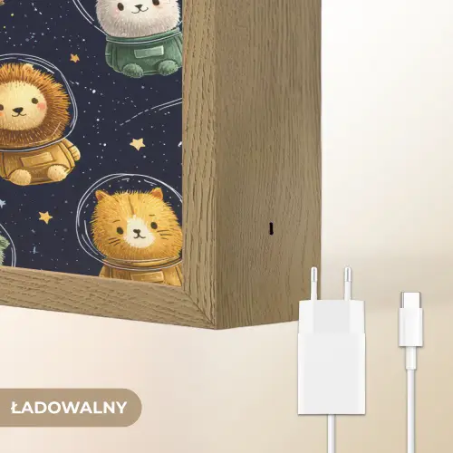 Dieren - Sterrenhemel - Ruimte Light Box met batterij (Wandlamp kind) middel -USP_websiteoplaadbaarNL
