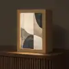 Abstract - Vlakken - Zwart - Rond Light Box met kabel (Tafellamp) klein -z3d_website