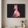 Zebra - Roze - Gestreept Textielframe zwart klein -sfeer2