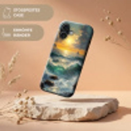 Zee - Zon - Golven - Rotsen Toughcase MagSafe Apple iPhone 17 klein -USP_RandenV_DE