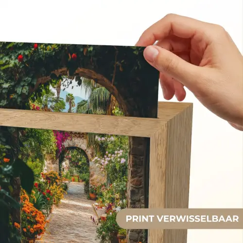 Doorkijk - Bloemen - Poort - Stenen Light Box met kabel (Wandlamp) klein -USP_websiteprintNL