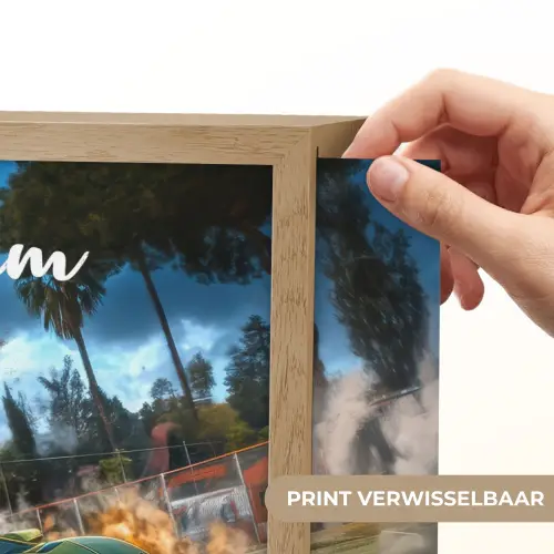 Sportwagen - Groen - Voetbal Light Box met batterij (Wandlamp kind) middel -USP_websiteprintNL