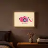 Camera - Memories - Roze - Geschilderd Light Box met batterij (Wandlamp) middel -sfeer4
