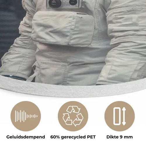 Stad - Mensen - Astronaut - Wit Akoestische PET Vilt - Rond klein -closeup_NL