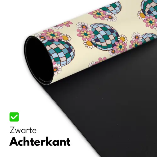 Retro - Disco - Bloemen - Discobal Muismat XXL klein 681 -sfeer2