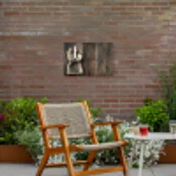 Bestek - Strikje - Zilver Tuinposter op houten frame 2 cm dik klein -sfeer3