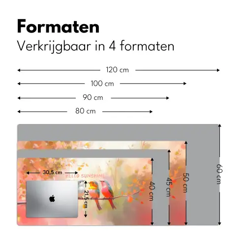 Vogels - Tak - Quote - Roze Muismat XXL klein -sfeer5